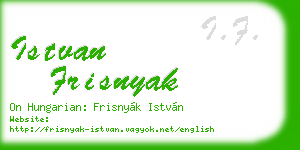 istvan frisnyak business card